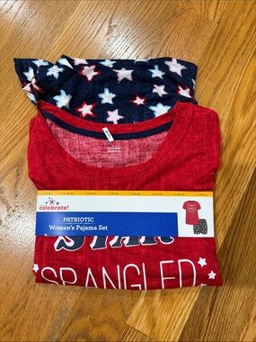 Celebrate! Patriotic Women's Red Star Pajama Set